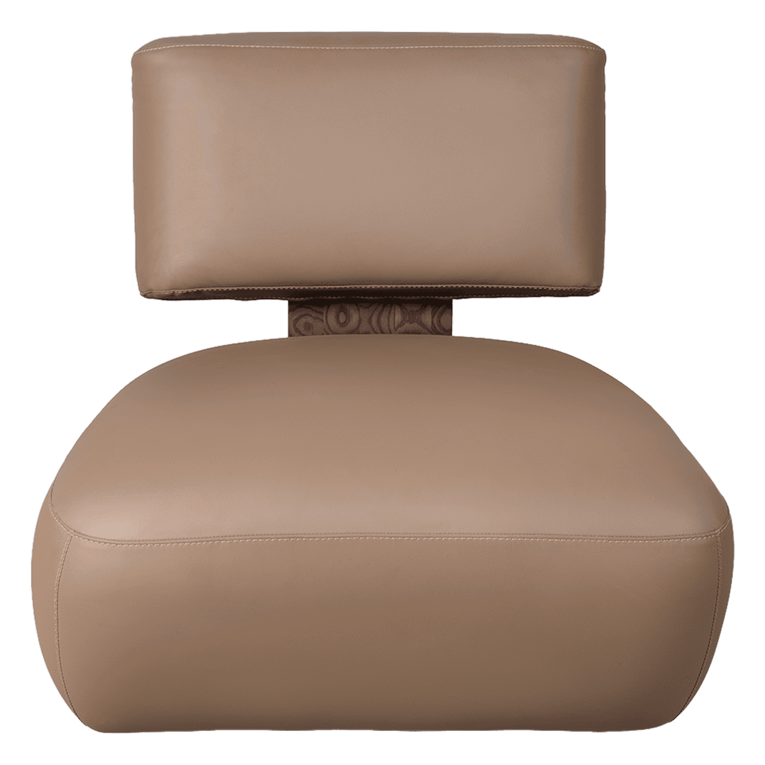 Camel Leather Tub Chair — view 3.