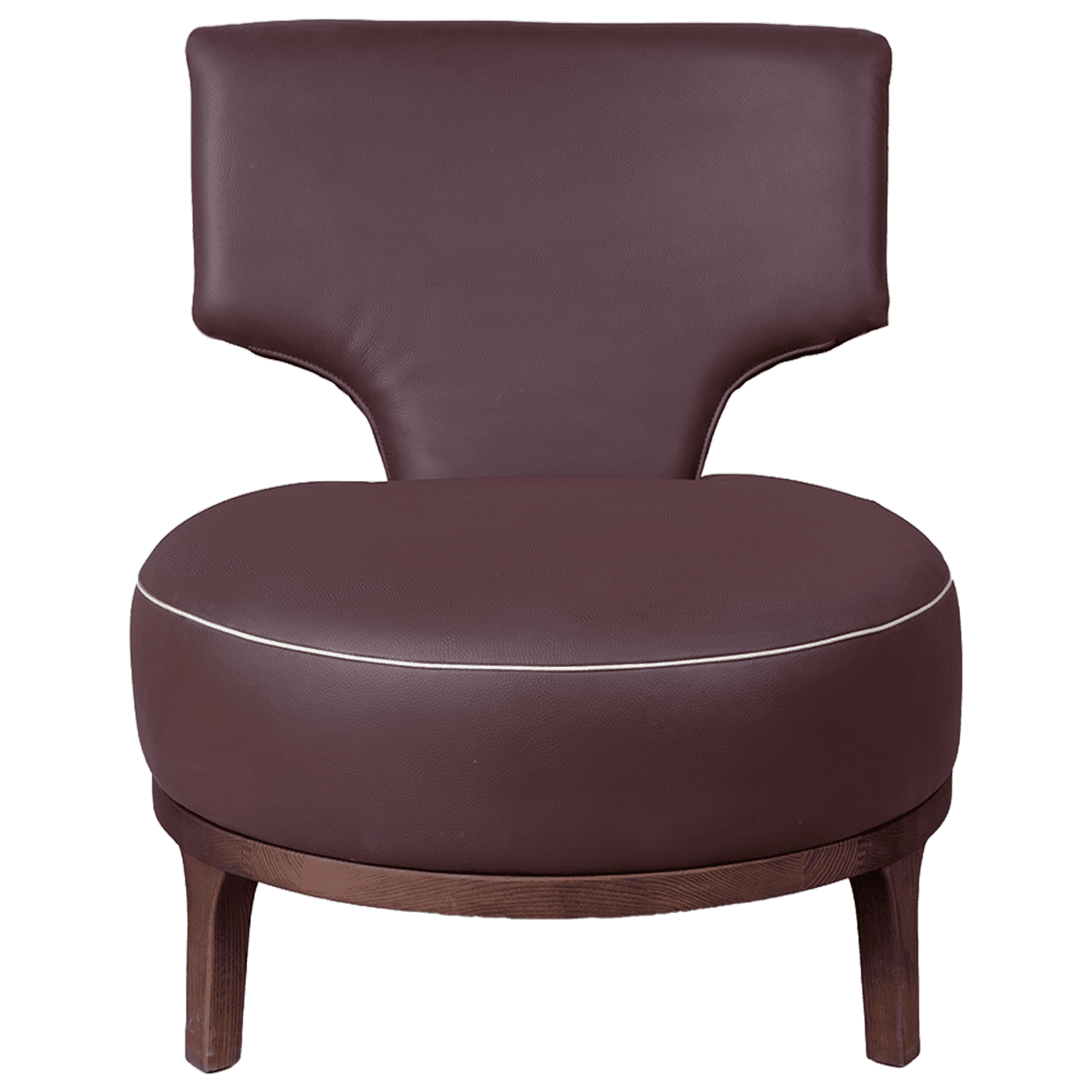 Camel Leather Lounge Chair — view 2.