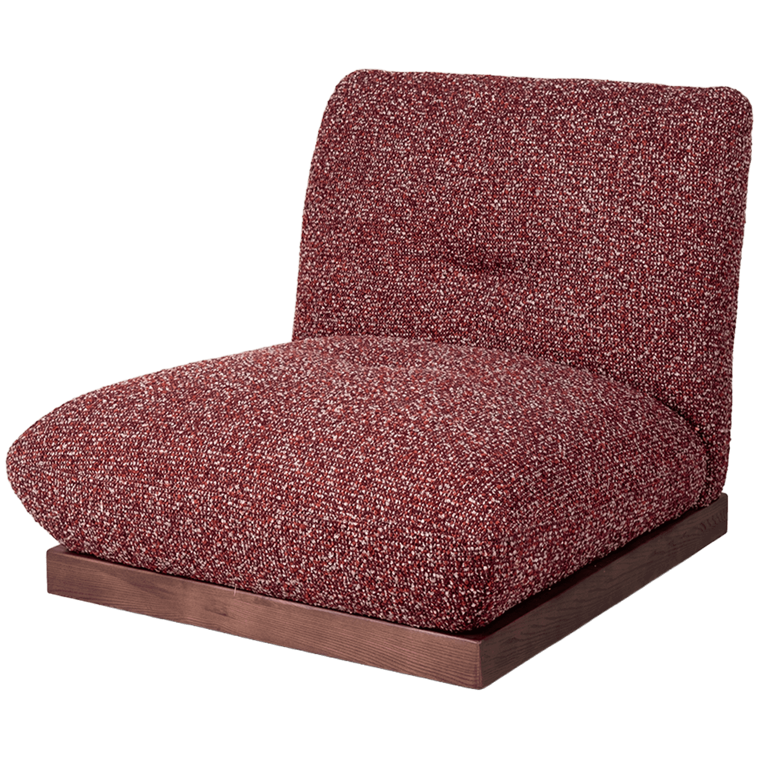 Red Textured Lounge Chair — view 1.