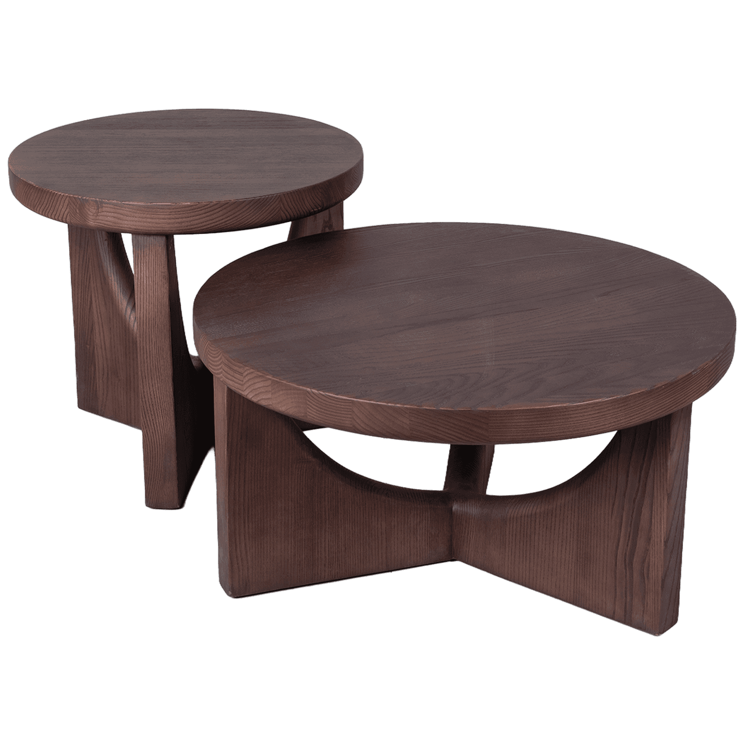 Round Wood-Top Coffee Table — view 3.