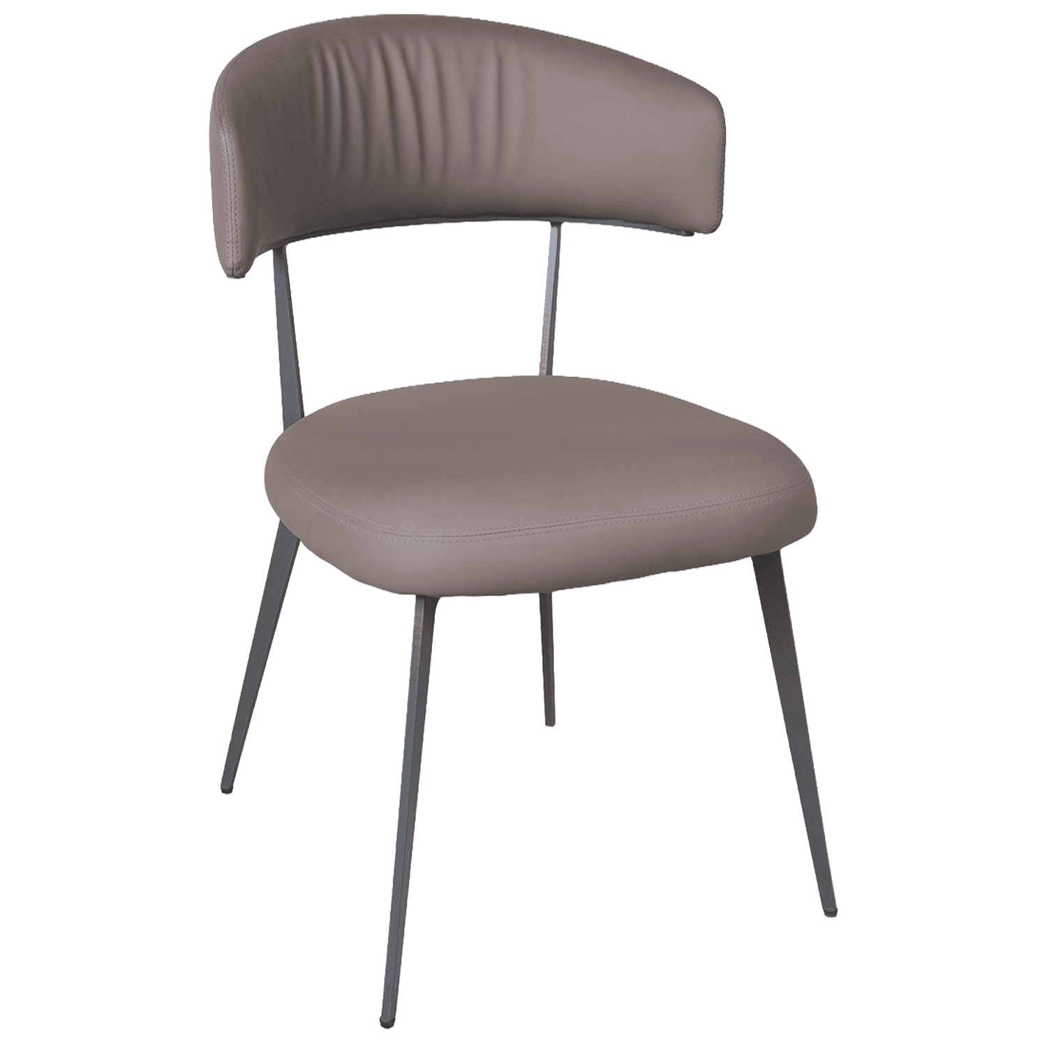 Curved-Back Upholstered Dining Chair — view 2.