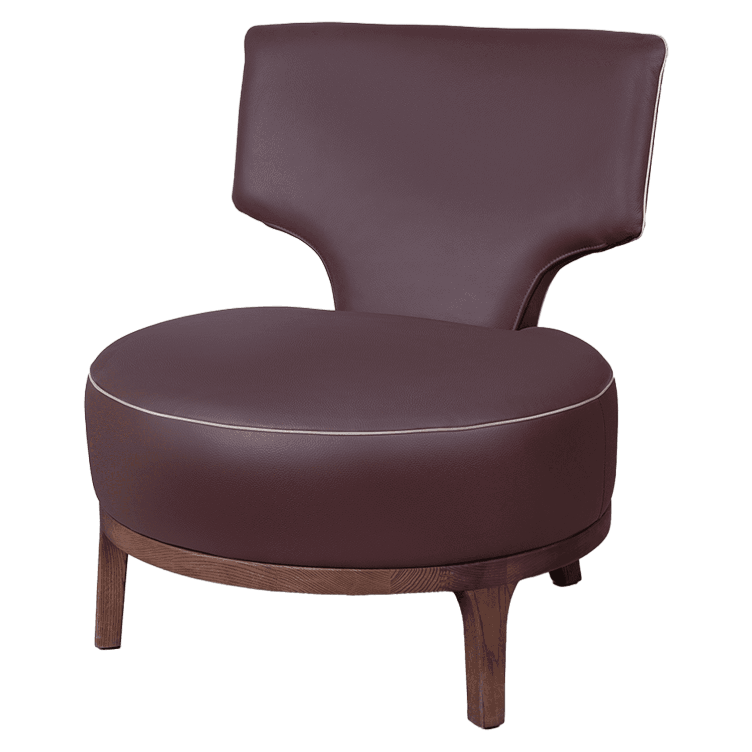 Camel Leather Lounge Chair — view 1.
