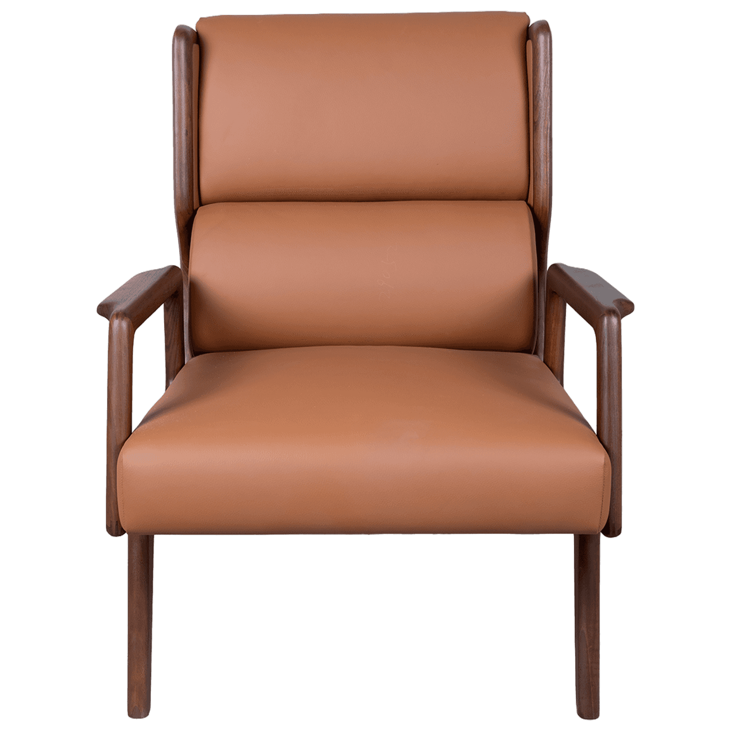 Wood-Frame Leather Accent Chair — view 3.