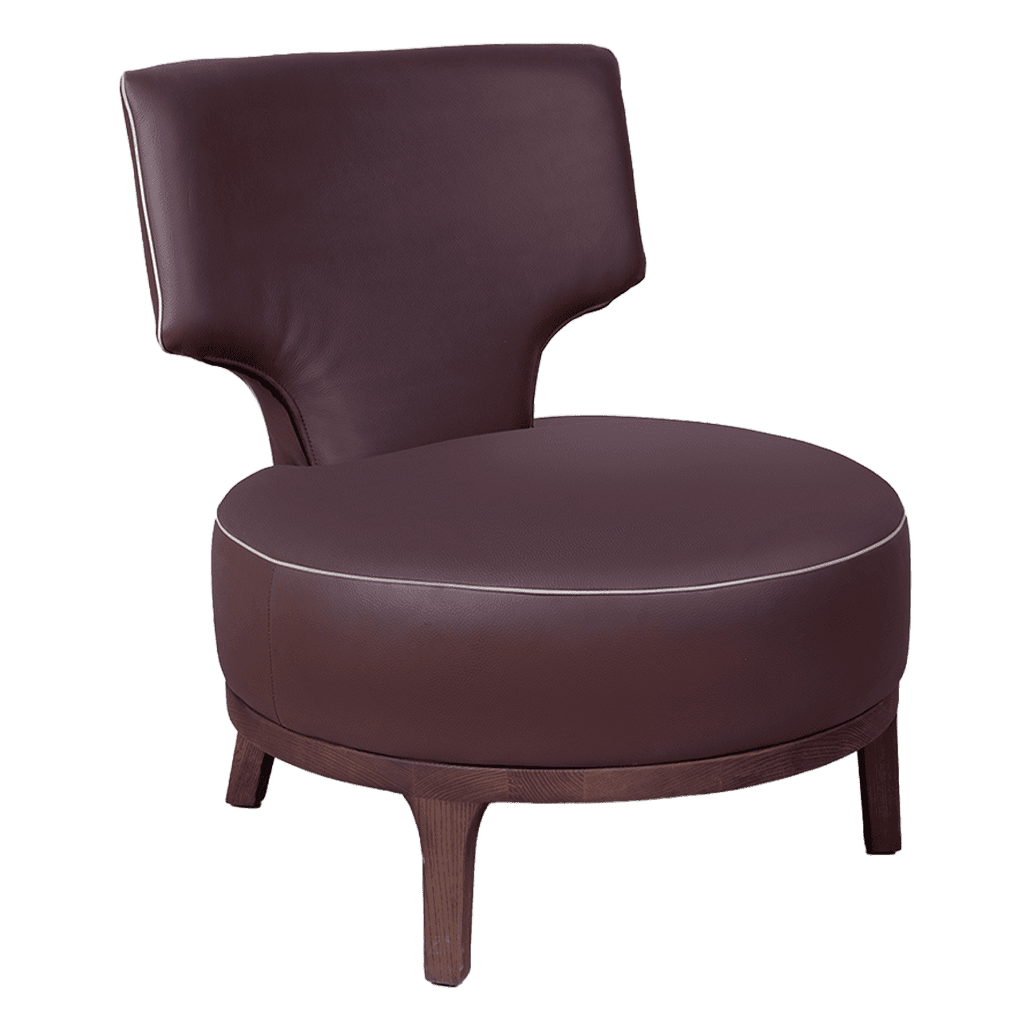 Camel Leather Lounge Chair — view 3.