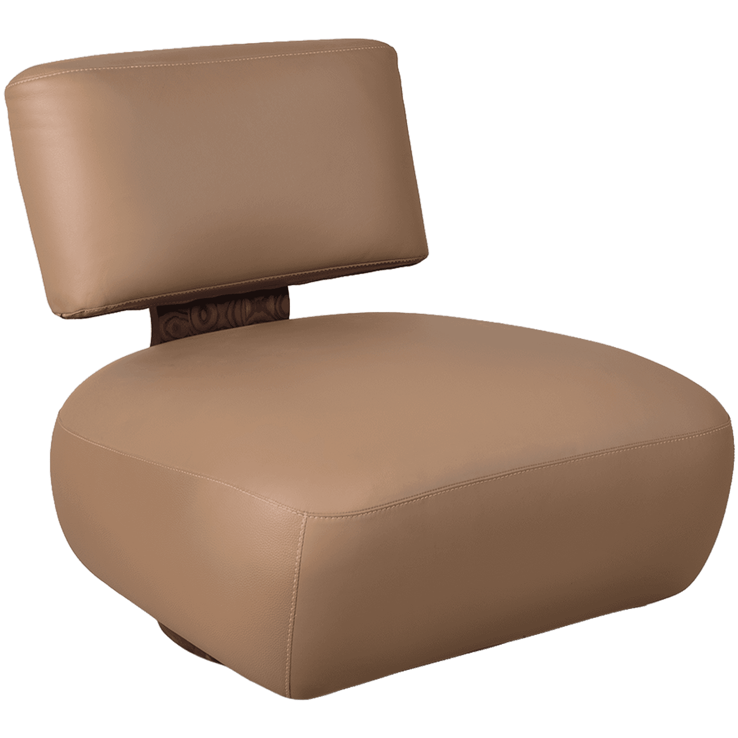 Camel Leather Tub Chair — view 2.