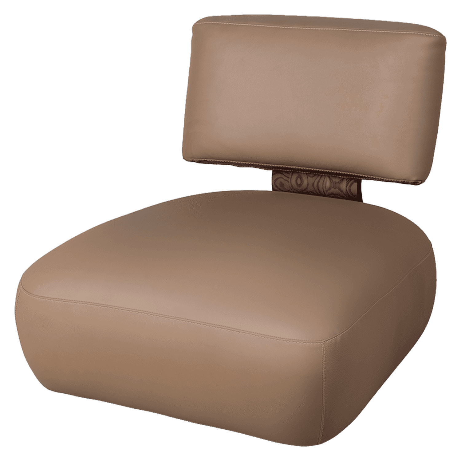 Camel Leather Tub Chair — view 1.