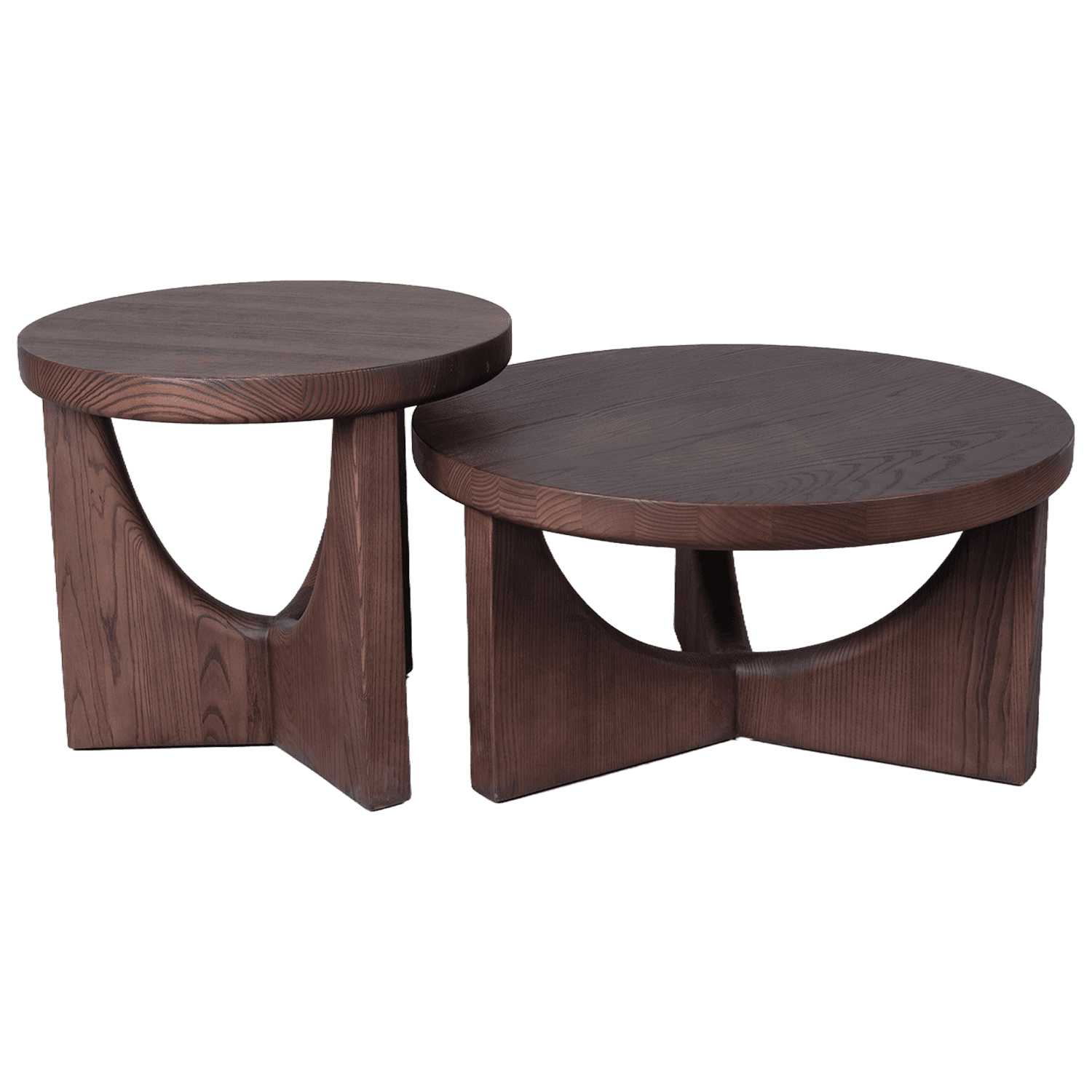 Round Wood-Top Coffee Table — view 2.