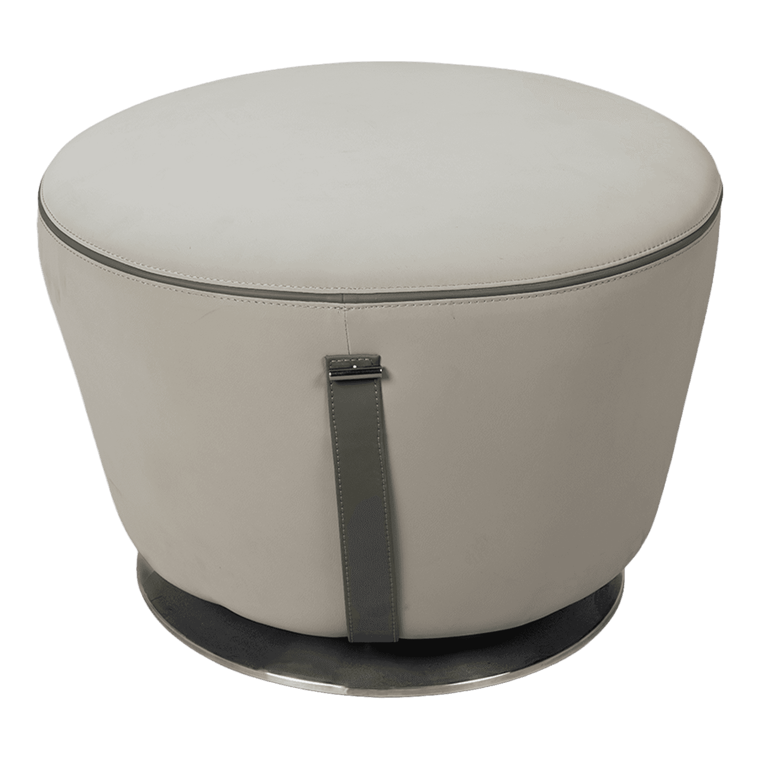 Round Upholstered Ottoman — view 1.