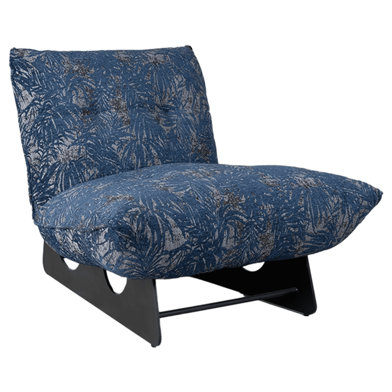 Patterned Fabric Lounge Chair — view 2.