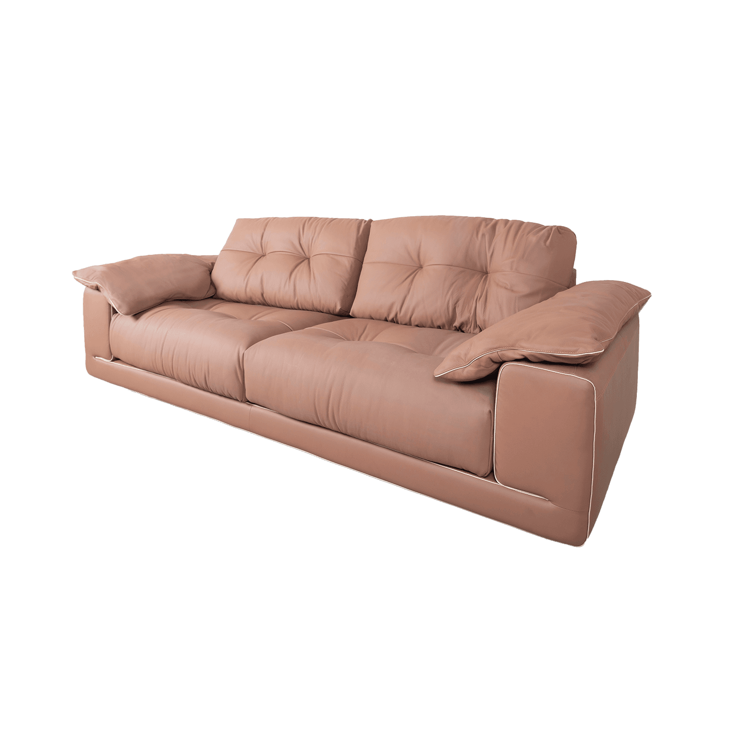 Cognac Leather 3-Seater Sofa — Sofa.