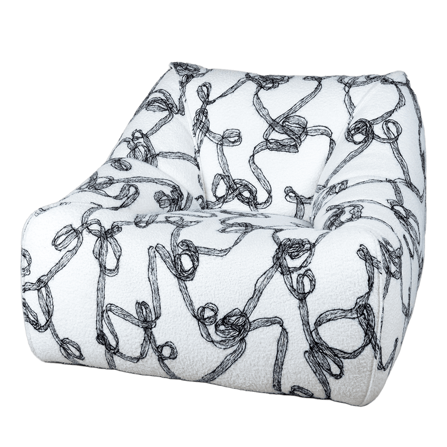 Botanical-Print Accent Lounge Chair — Lounge chair.