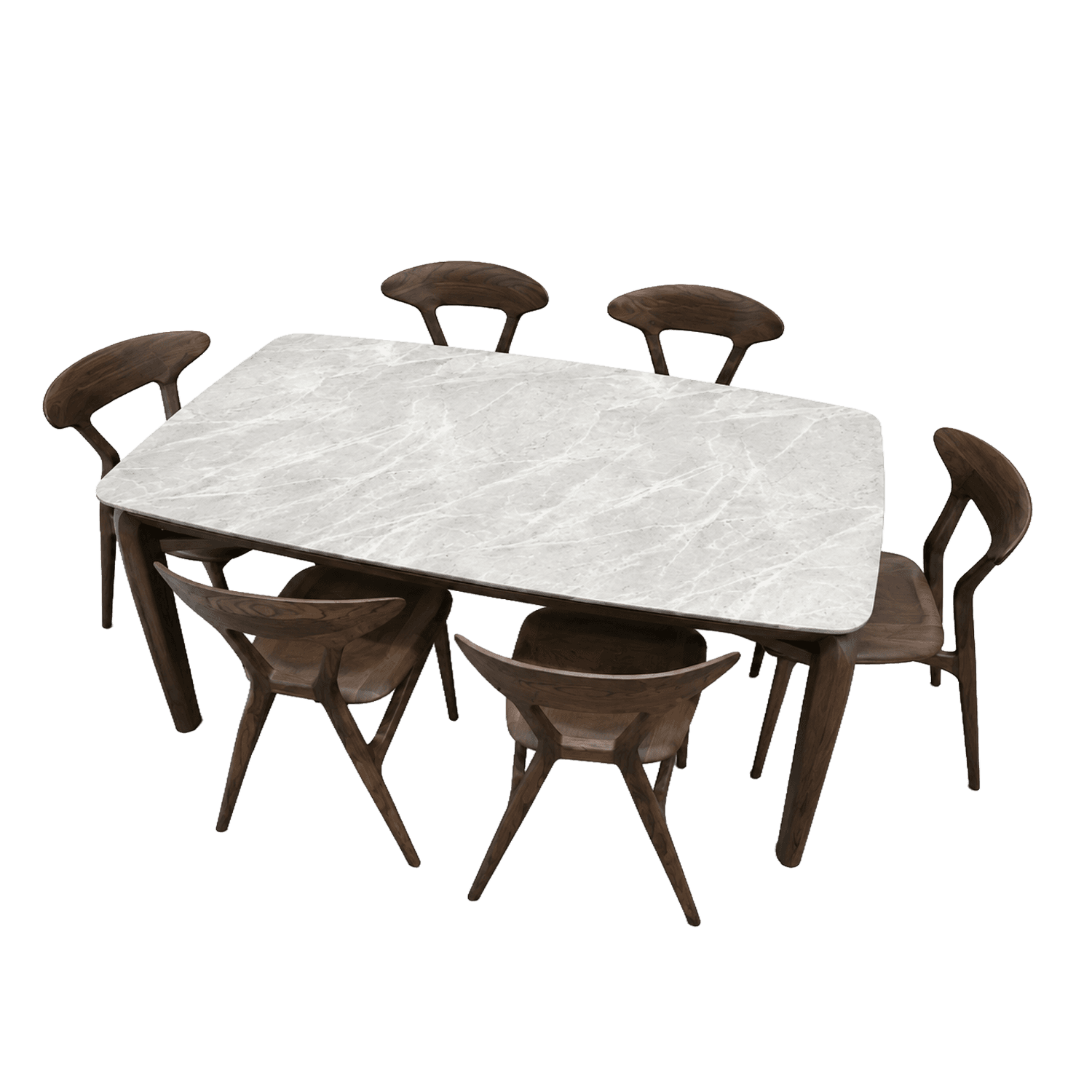 White Marble Top Dining Table — Dining table.