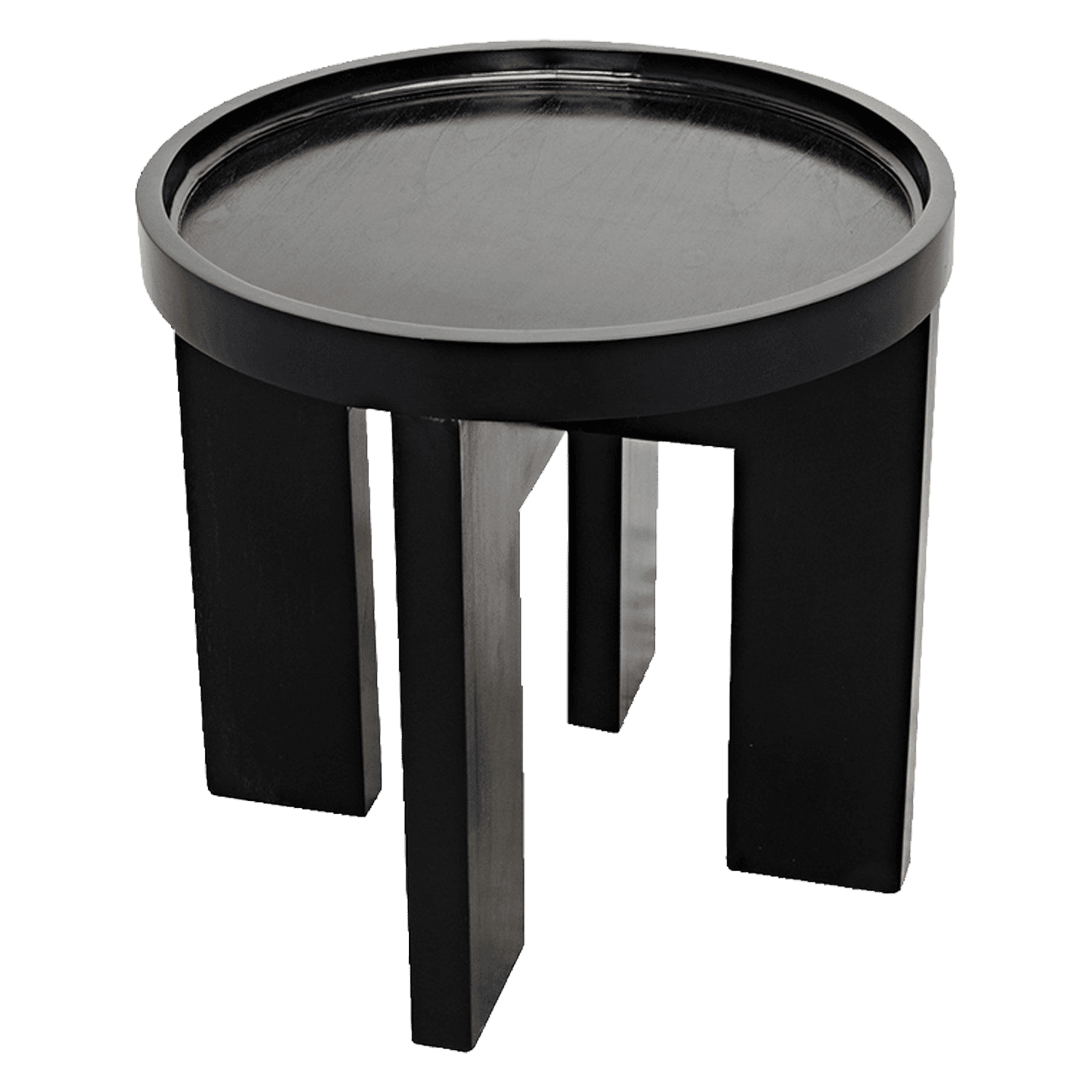 Round Black Side Table — Side table.