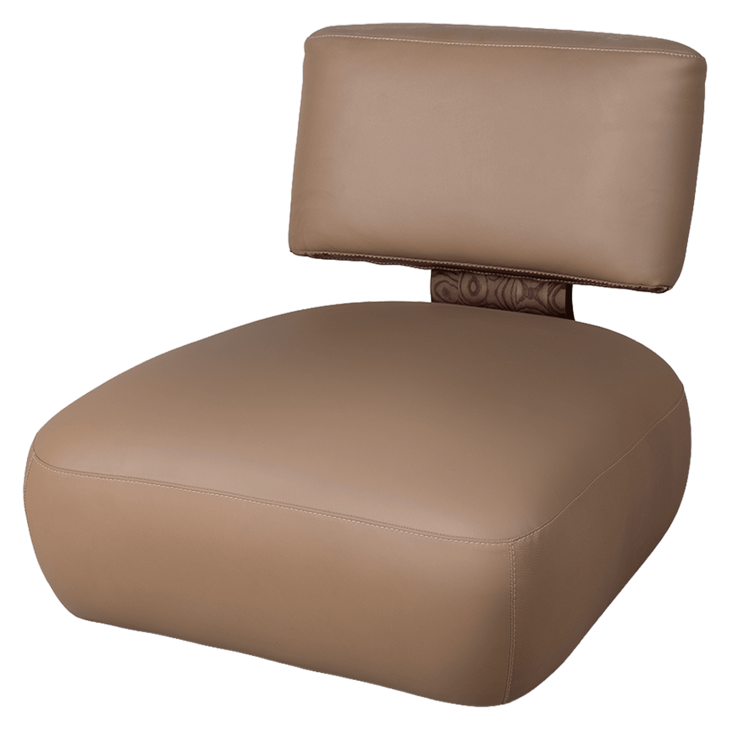 Camel Leather Tub Chair — Lounge chair.