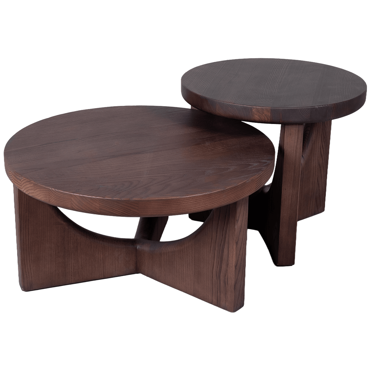 Round Wood-Top Coffee Table — Coffee table.