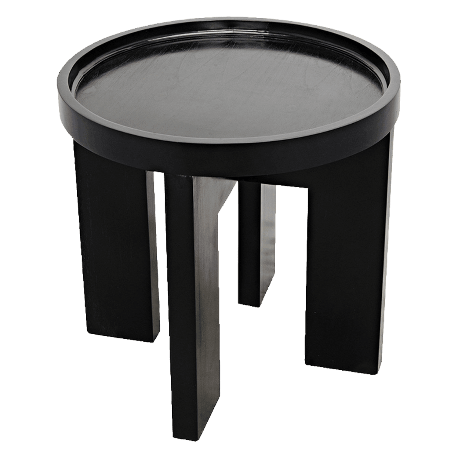 Round Black Side Table — Side table.